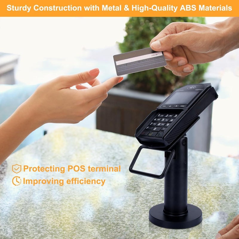 CRIZISTON POS Terminal Stand for Ingenico Lane/3000/3600/7000/8000, Point of Sale Square Card Reader Terminal Holder, Tilt & Swivel Metal POS Stand with Installation Tools, Screw-in & Adhesive, Black - Image 4